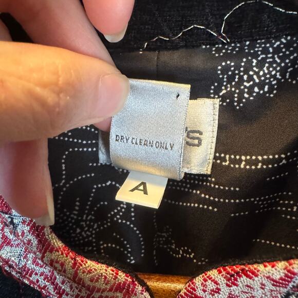 Chico’s Women’s 2 (L) Floral Patchwork Embroidered Jacket Silk Linen Blend READ - Picture 8 of 16